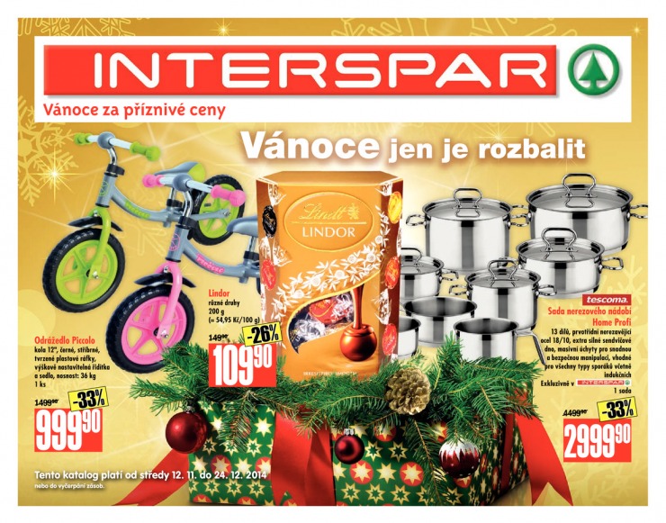 leták Interspar Vánoce od 12.11.2014 strana 1