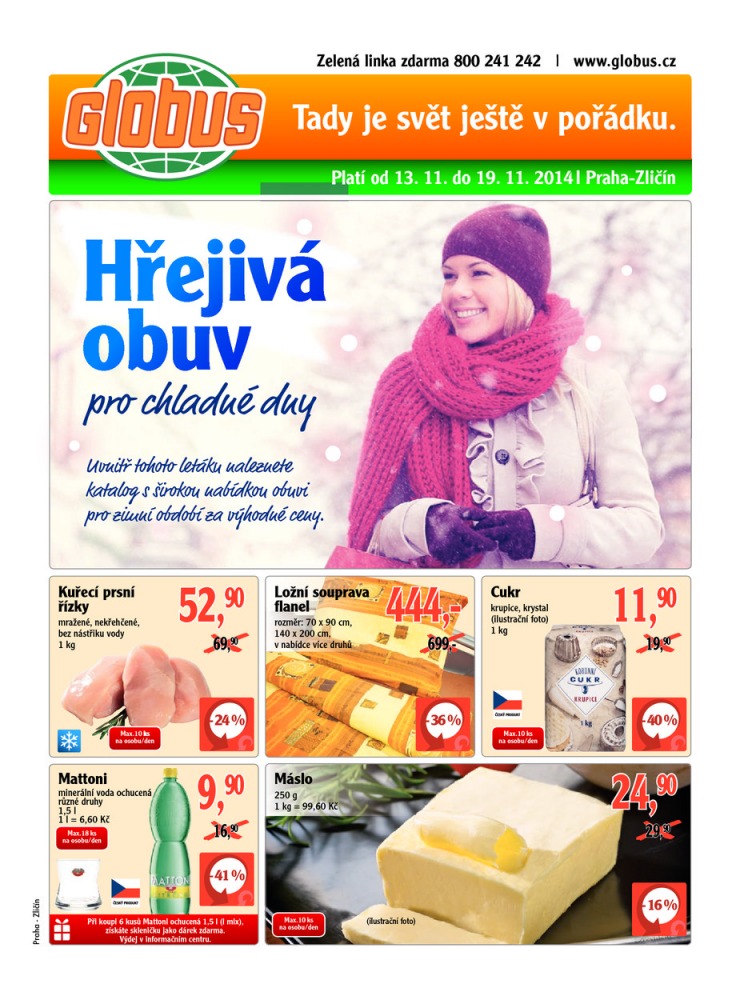 leták Globus Naše noviny od 13.11.2014 strana 1