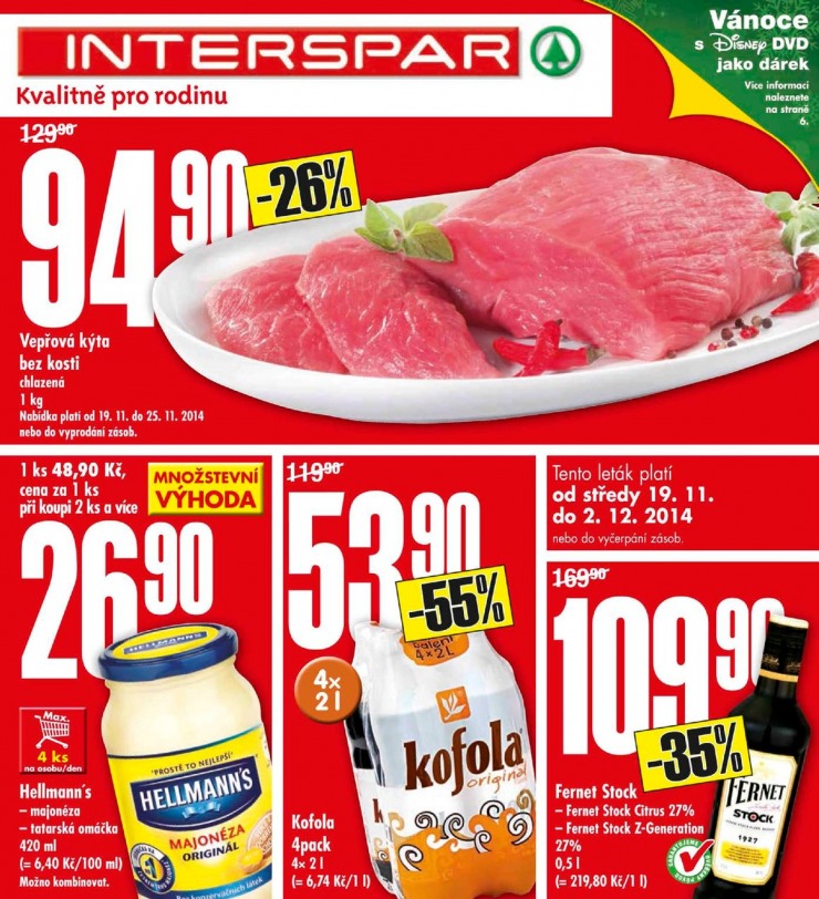 leták Interspar Akční nabídka od 19.11.2014 strana 1