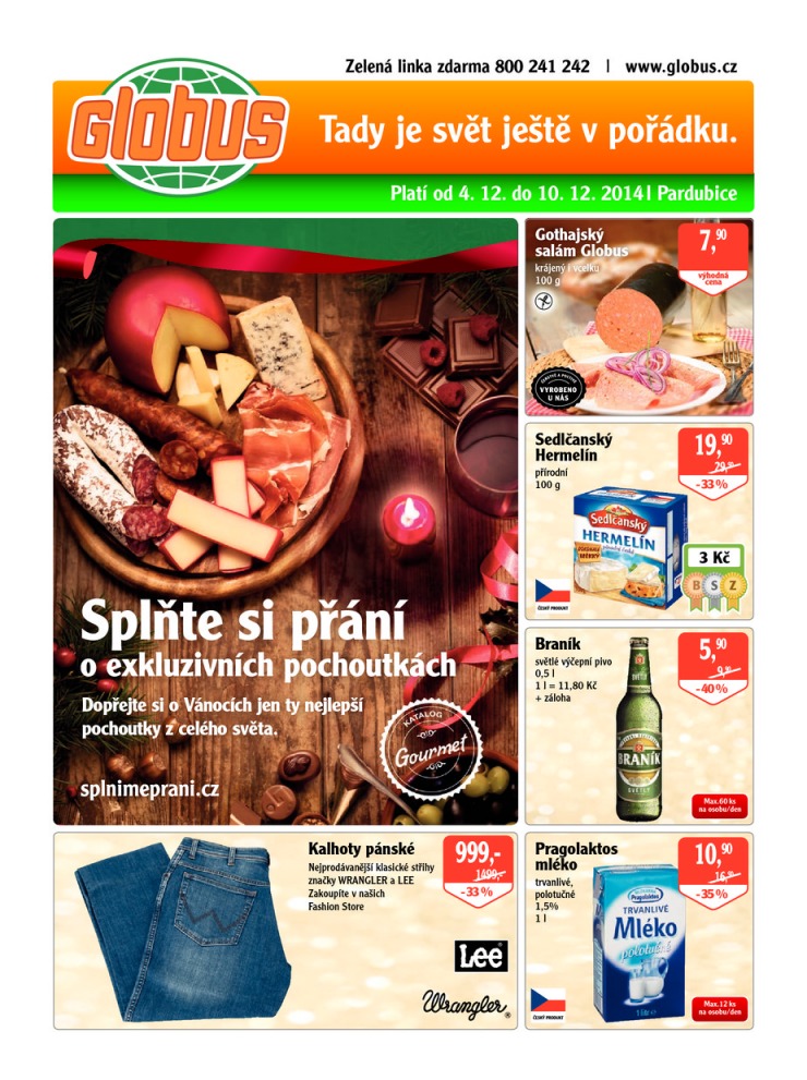 leták Globus Naše noviny od 4.12.2014 strana 1