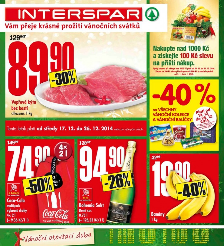 leták Interspar Akční nabídka od 17.12.2014 strana 1