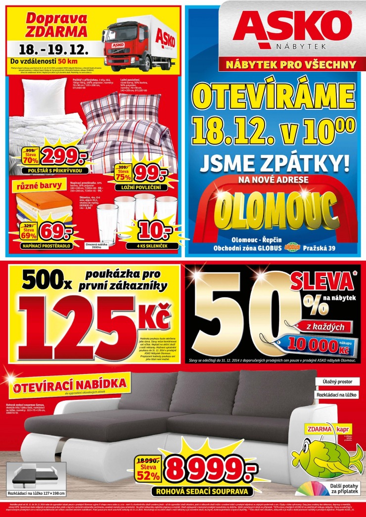 leták Asko nábytek Olomouc od 18.12.2014 strana 1