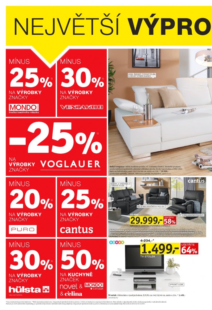 leták XXXLutz Výprodej od 22.12.2014 strana 1 leták XXXLutz Výprodej od 22.12.2014 strana 1