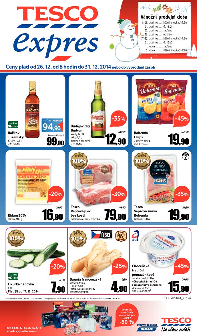 letk Tesco Expres obchody od 26.12.2014 strana 1