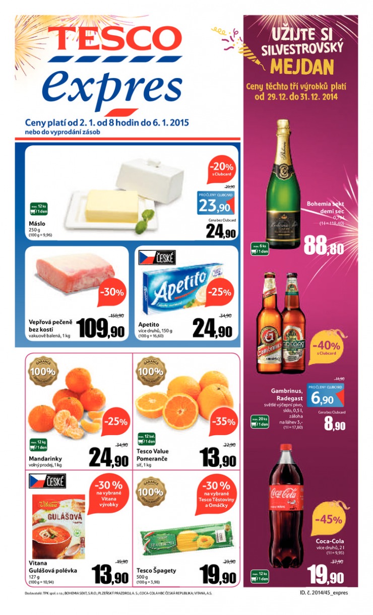 letk Tesco Expres obchody od 2.1.2015 strana 1