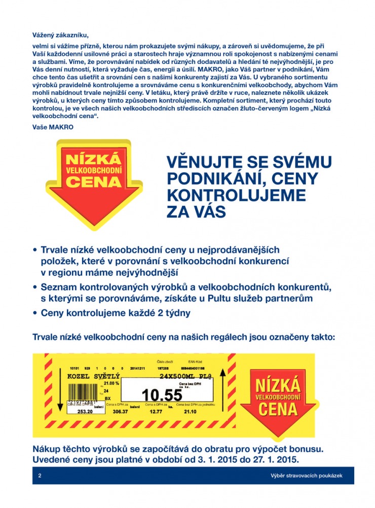 leták Makro Nízká velkoobchodní cena od 3.1.2015 strana 1 leták Makro Nízká velkoobchodní cena od 3.1.2015 strana 1