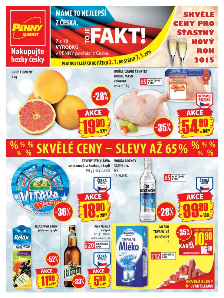 leták Penny Aktuální nabídka od 2.1.2015 strana 1 leták Penny Aktuální nabídka od 2.1.2015 strana 1