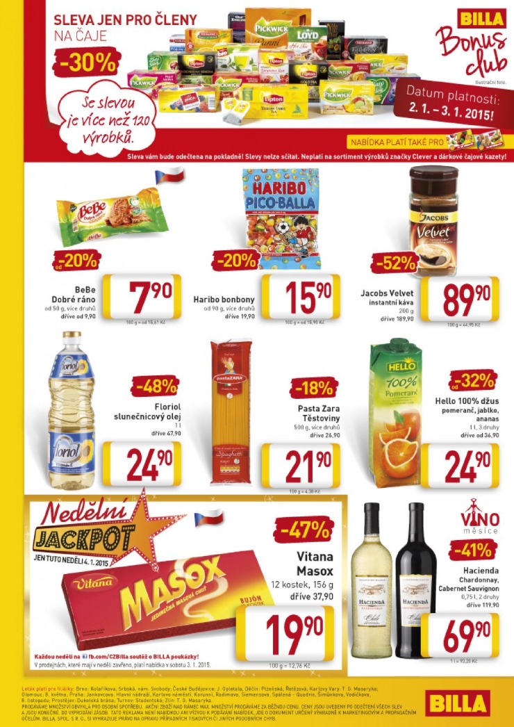 leták Billa malý od 2.1.2015 strana 1 leták Billa malý od 2.1.2015 strana 1