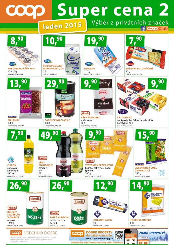 leták COOP Super cena od 2.1.2015 strana 1 leták COOP Super cena od 2.1.2015 strana 1