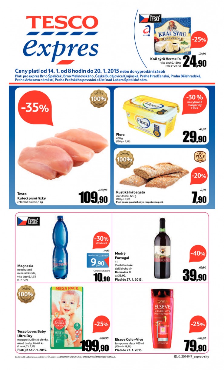 letk Tesco Expres obchody od 14. 1. 2015 strana 1