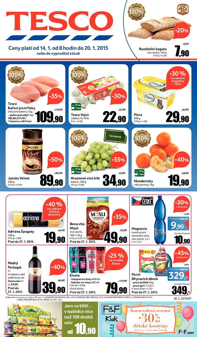 leták Tesco velké hypermarkety od 14. 1. 2015 strana 1 leták Tesco velké hypermarkety od 14. 1. 2015 strana 1