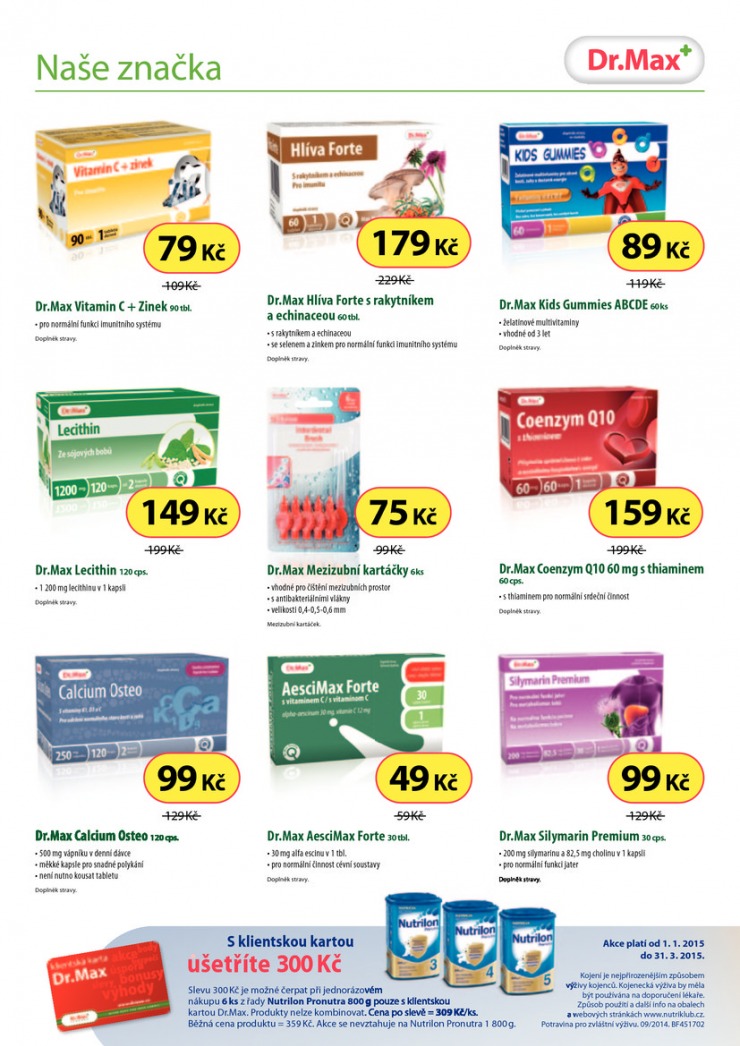 leták Dr. Max lékárna Aktuální leták od 12.1.2015 strana 1 leták Dr. Max lékárna Aktuální leták od 12.1.2015 strana 1