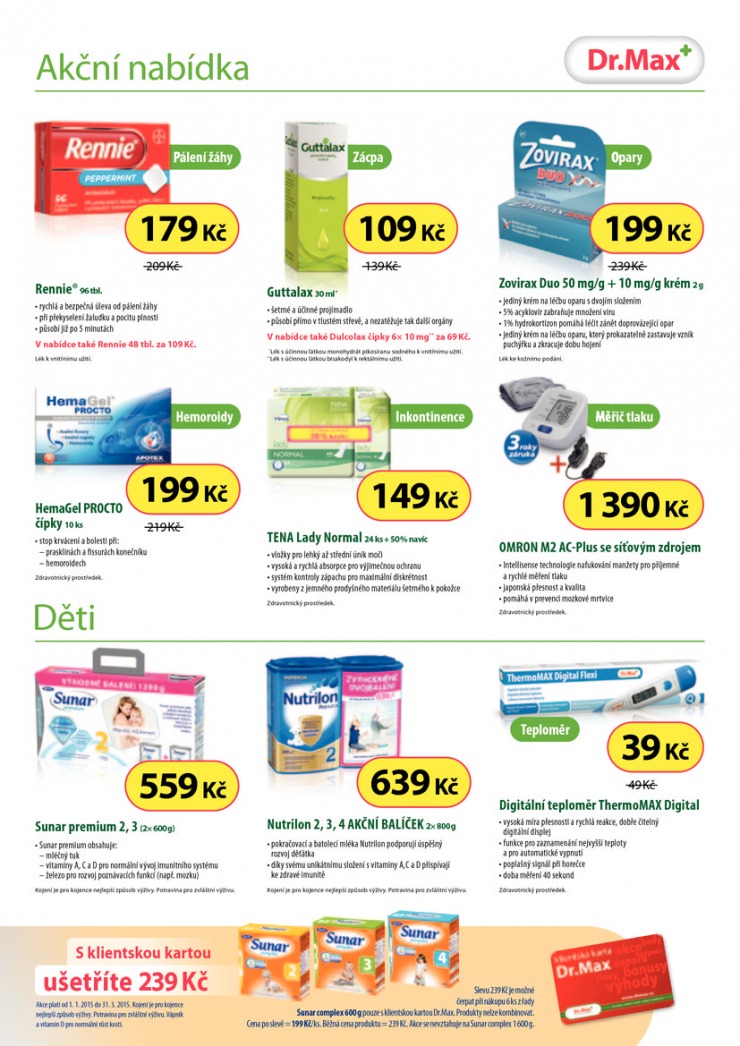 leták Dr. Max lékárna Aktuální leták od 12.1.2015 strana 1 leták Dr. Max lékárna Aktuální leták od 12.1.2015 strana 1
