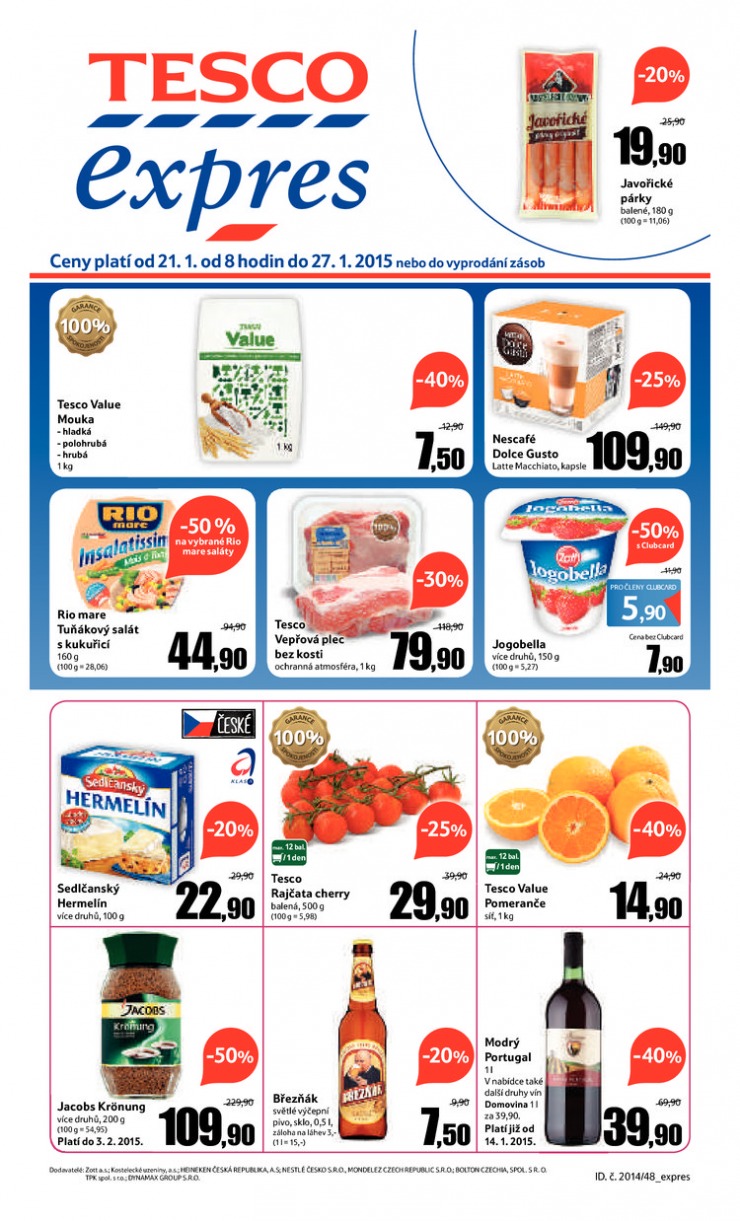 letk Tesco Expres obchody od 21.1.2015 strana 1