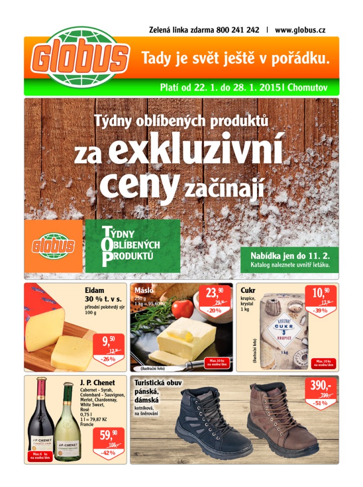 leták Globus Naše noviny od 22.1.2015 strana 1