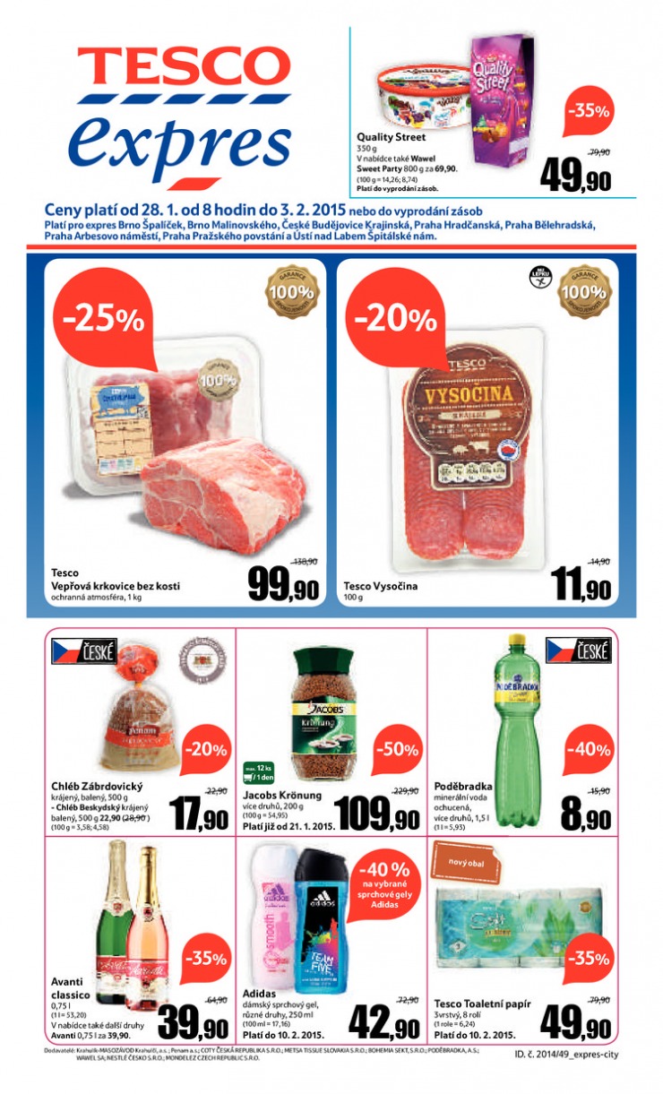 letk Tesco Expres obchody od 28.1.2015 strana 1