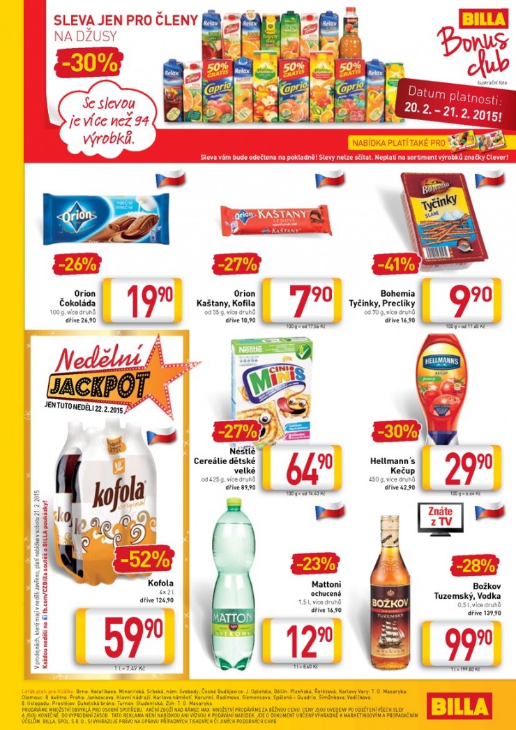 leták Billa malý od 18.2.2015 strana 1 leták Billa malý od 18.2.2015 strana 1
