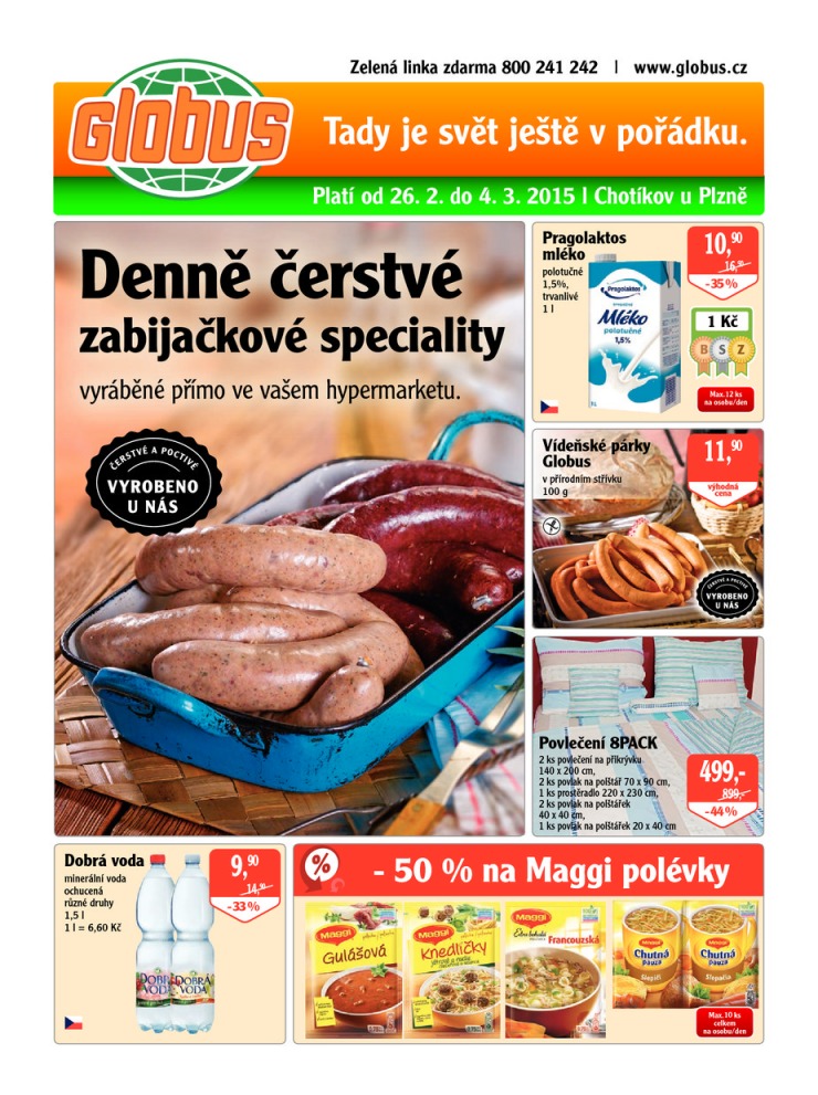 leták Globus Naše noviny od 26.2.2015 strana 1