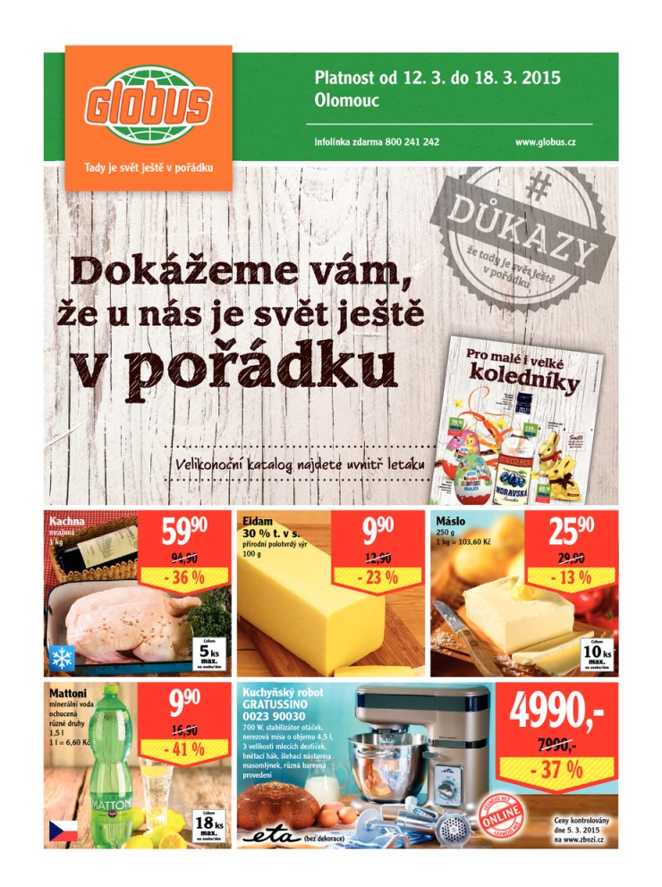 leták Globus Naše noviny od 12.3.2015 strana 1
