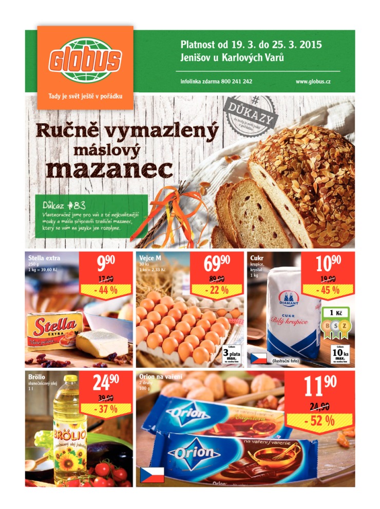 leták Globus Naše noviny od 19.3.2015 strana 1
