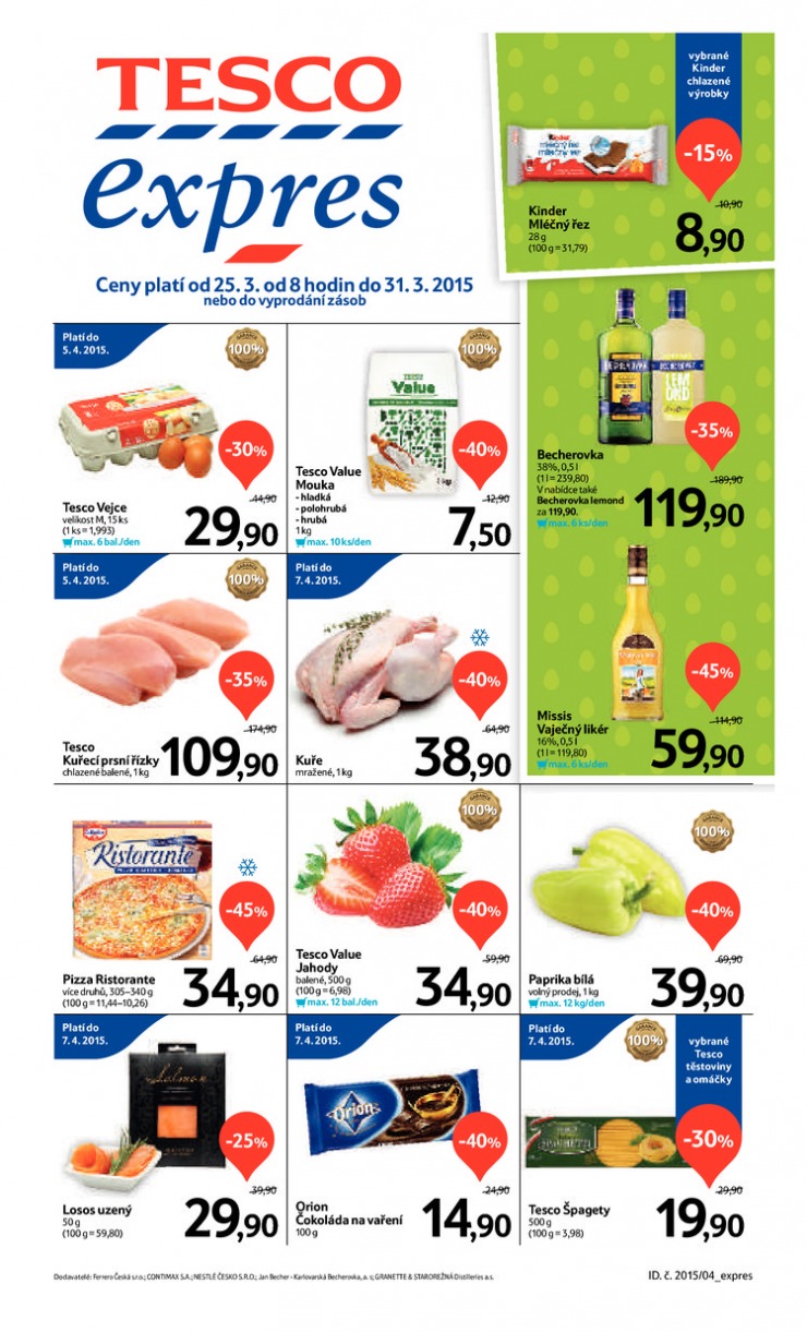 letk Tesco Expres obchody od 25.3.2015 strana 1