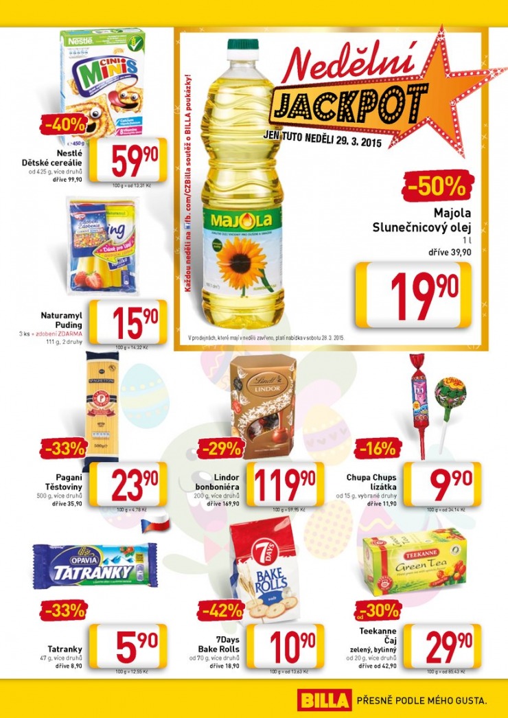 leták Billa velký od 25.3.2015 strana 1 leták Billa velký od 25.3.2015 strana 1