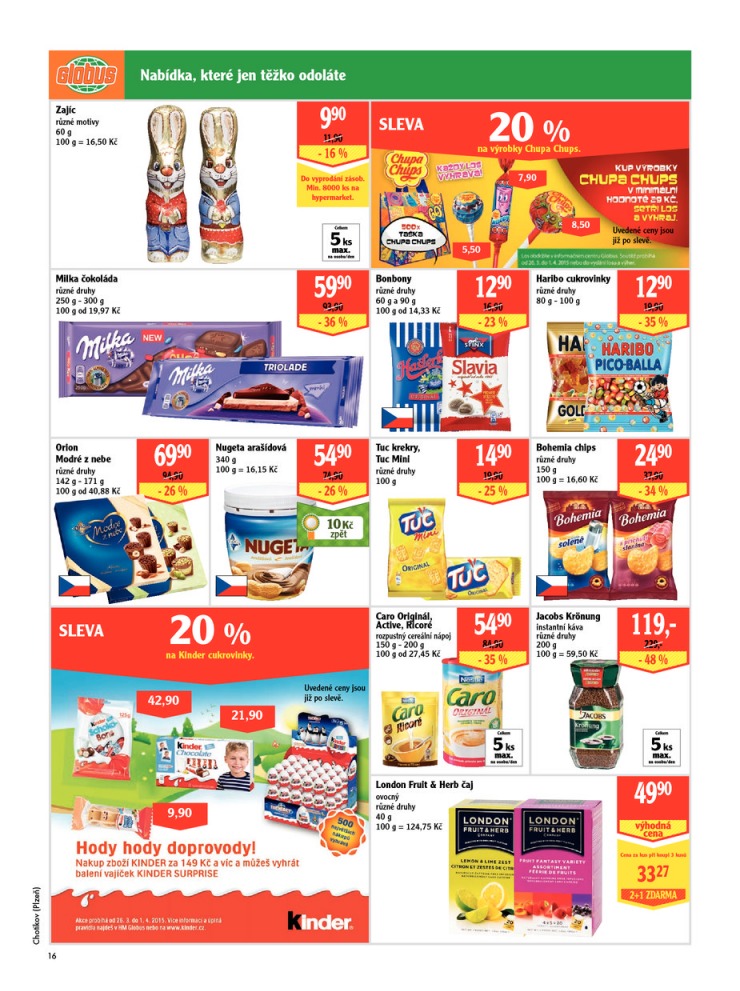 leták Globus Naše noviny od 26.3.2015  strana 1 leták Globus Naše noviny od 26.3.2015 strana 1