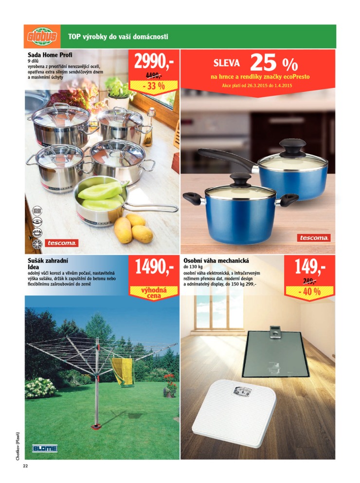 leták Globus Naše noviny od 26.3.2015  strana 1 leták Globus Naše noviny od 26.3.2015 strana 1