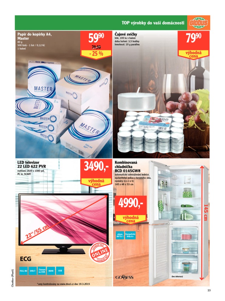 leták Globus Naše noviny od 26.3.2015  strana 1 leták Globus Naše noviny od 26.3.2015 strana 1