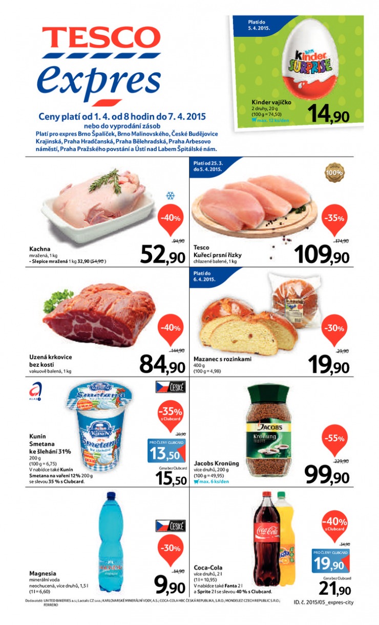 letk Tesco Expres obchody od 1.4.2015 strana 1