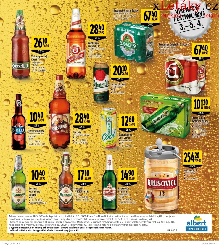leták Albert Hypermarket - Piva akční leták strana 1 leták Albert Hypermarket - Piva akční leták strana 1