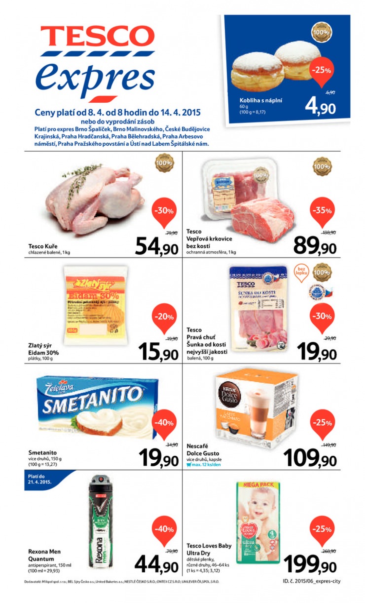 letk Tesco Expres obchody od 8.4.2015 strana 1