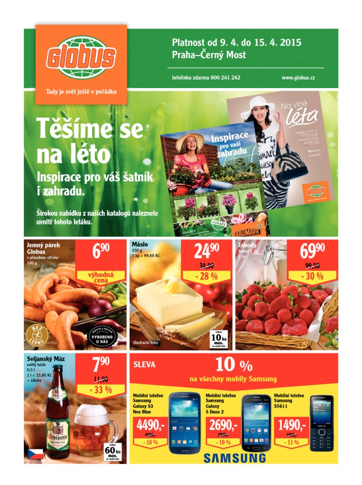 leták Globus Naše noviny od 9.4.2015 strana 1