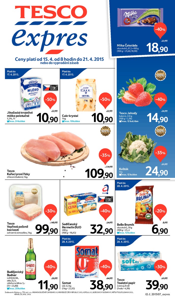 letk Tesco Expres obchody od 15.4.2015 strana 1