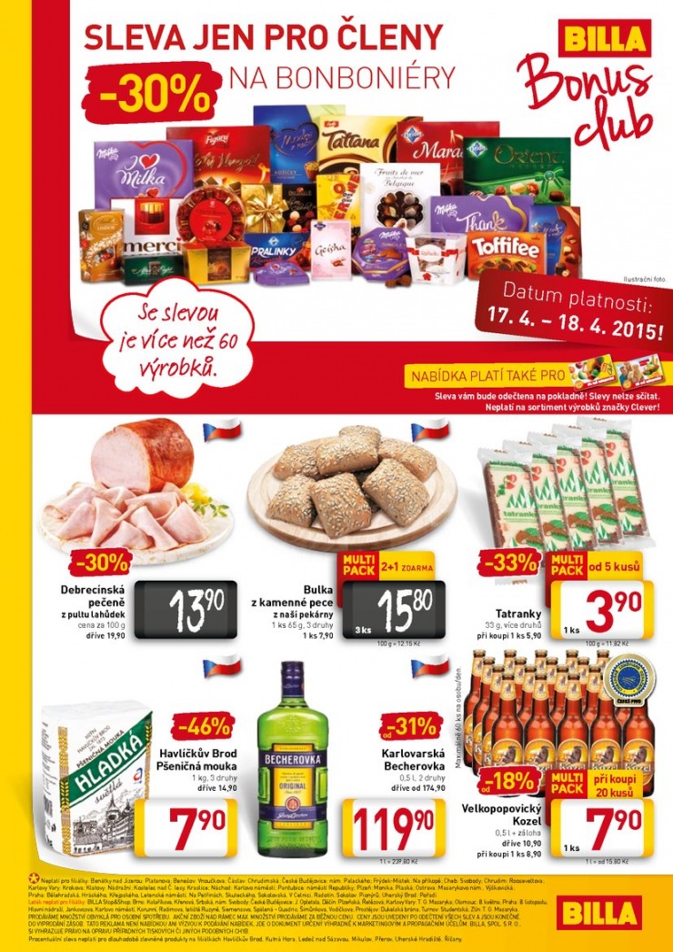 leták Billa velký od 15.4.2015 strana 1 leták Billa velký od 15.4.2015 strana 1