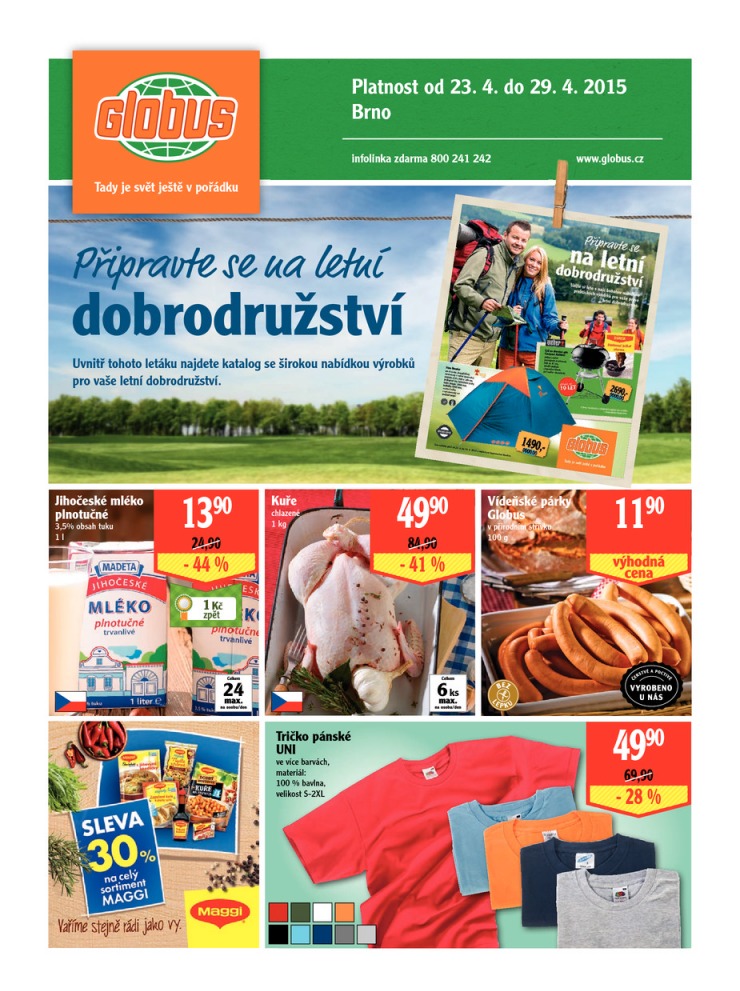leták Globus Naše noviny od 23.4.2015 strana 1