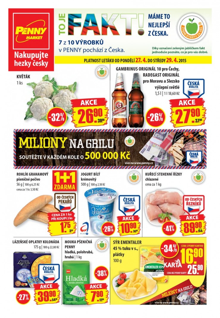 leták Penny Aktuální nabídka od 27.4.2015 strana 1 leták Penny Aktuální nabídka od 27.4.2015 strana 1