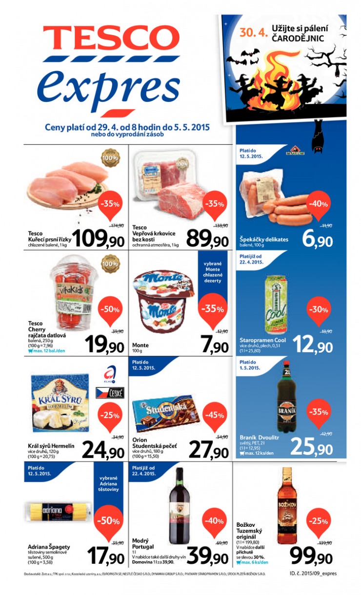 letk Tesco Expres obchody od 29.4.2015 strana 1