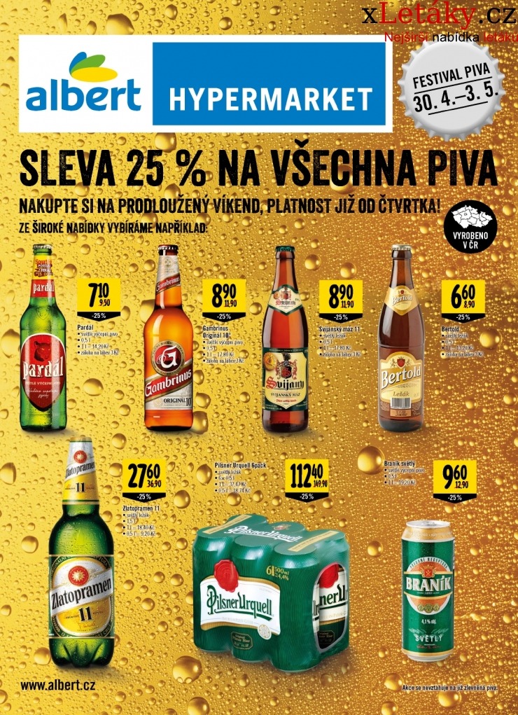 leták Albert Hypermarket - Piva akční leták strana 1 leták Albert Hypermarket - Piva akční leták strana 1