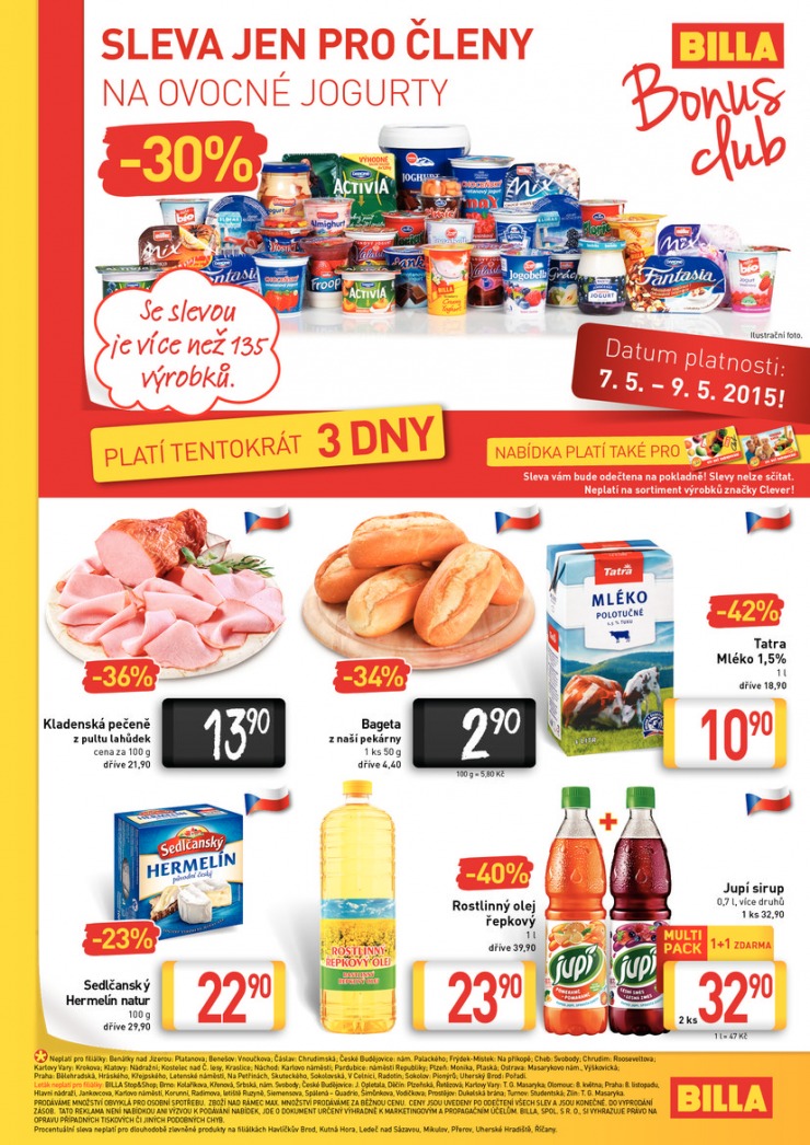 leták Billa velký od 6.5.2015 strana 1 leták Billa velký od 6.5.2015 strana 1
