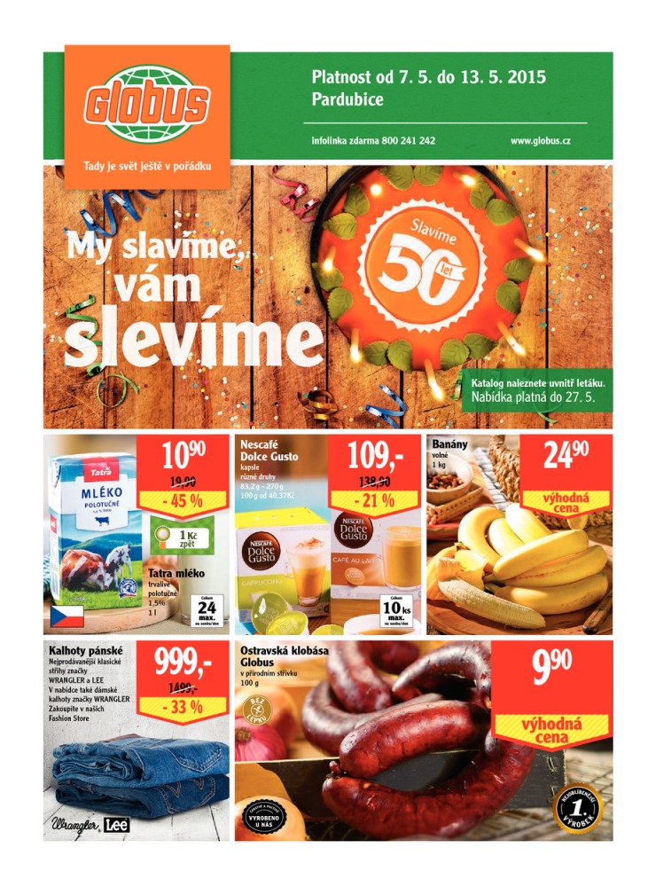 leták Globus Naše noviny od 7.5.2015 strana 1