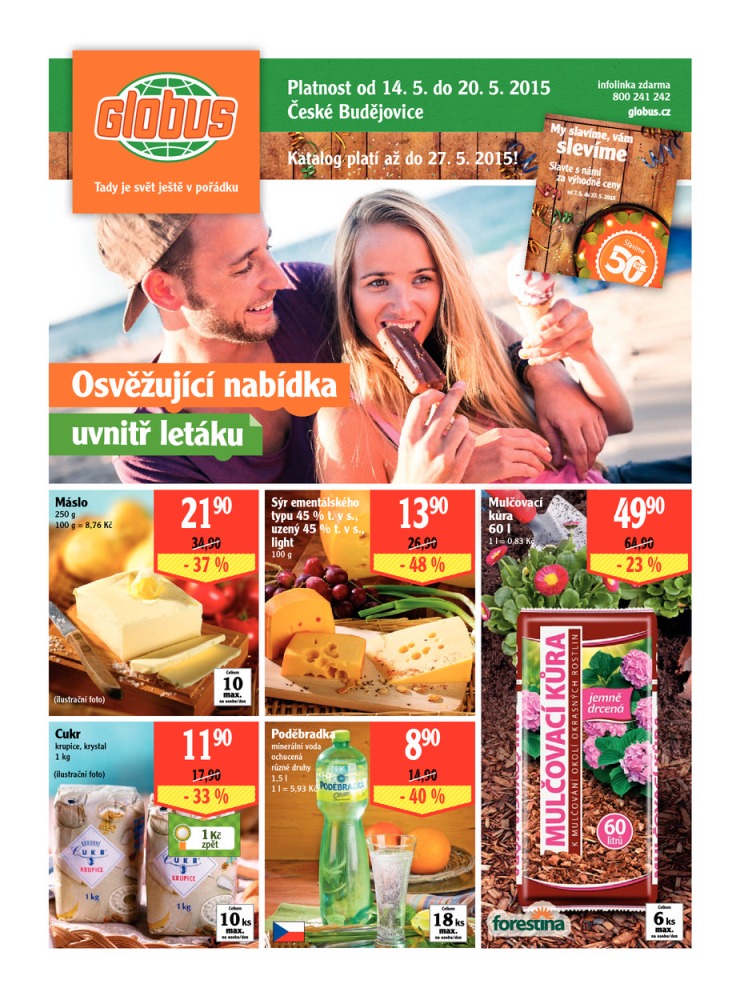leták Globus Naše noviny od 14.5.2015 strana 1