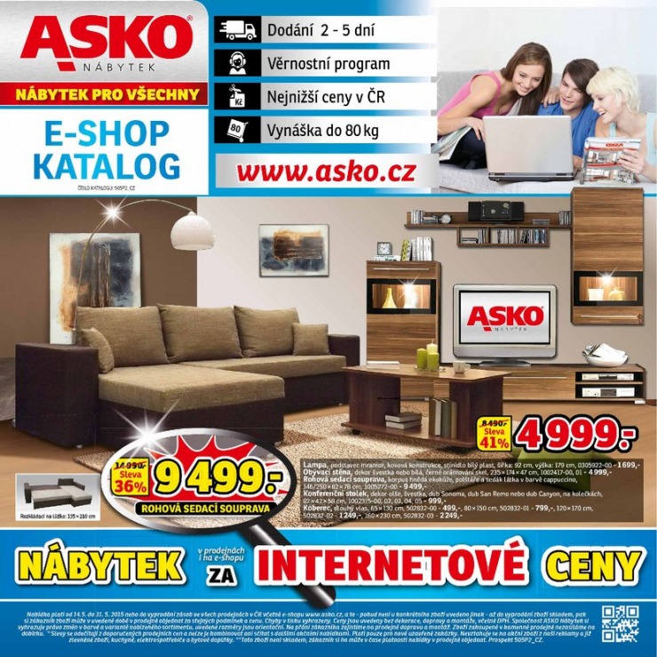leták Asko nábytek E-shop od 14.5.2015 strana 1