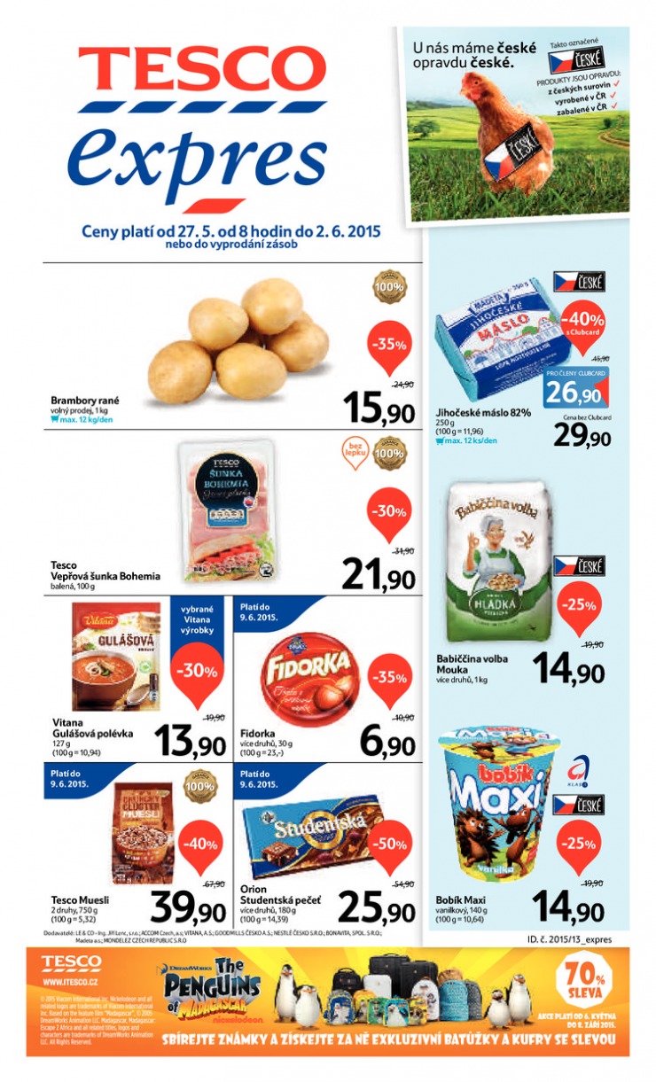 letk Tesco Expres obchody od 27.5.2015 strana 1
