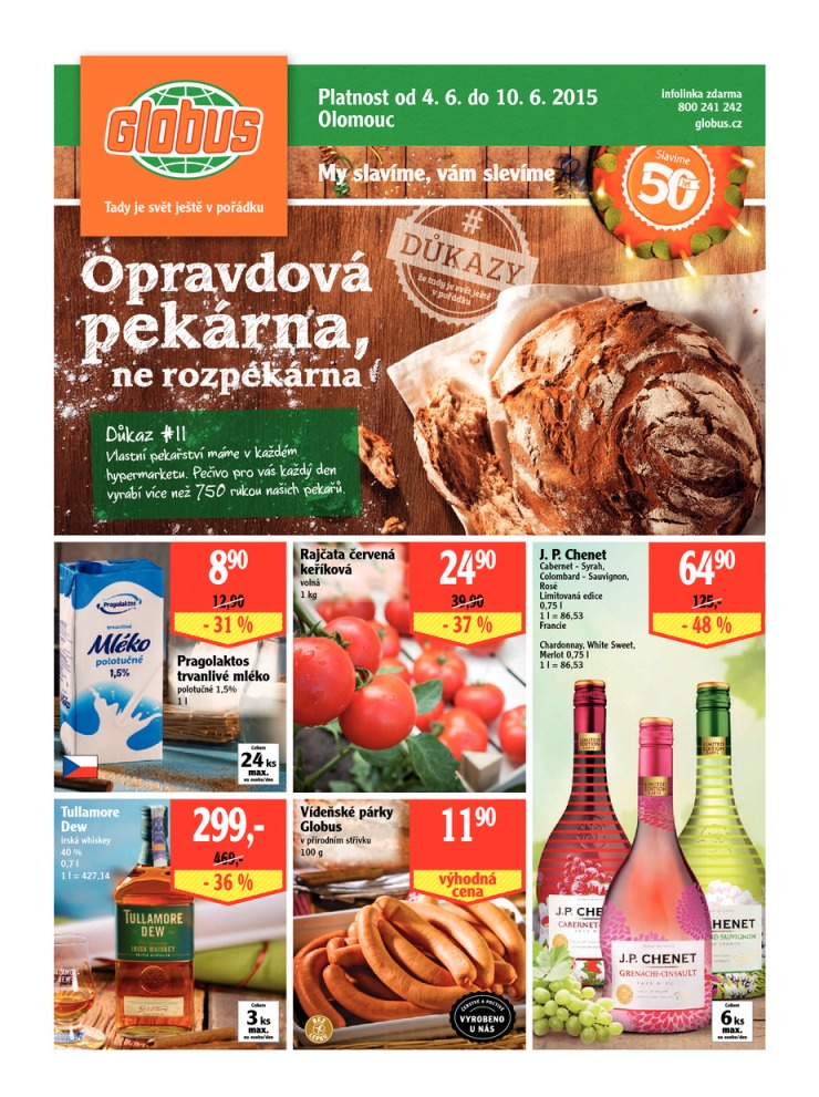 leták Globus Naše noviny od 4.6.2015 strana 1