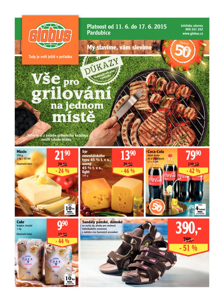 leták Globus Naše noviny od 11. 6. 2015 strana 1