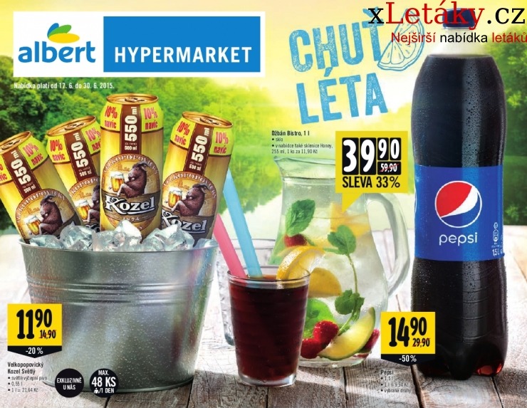 leták Albert Hypermarket - Nápoje leták strana 1 leták Albert Hypermarket - Nápoje leták strana 1