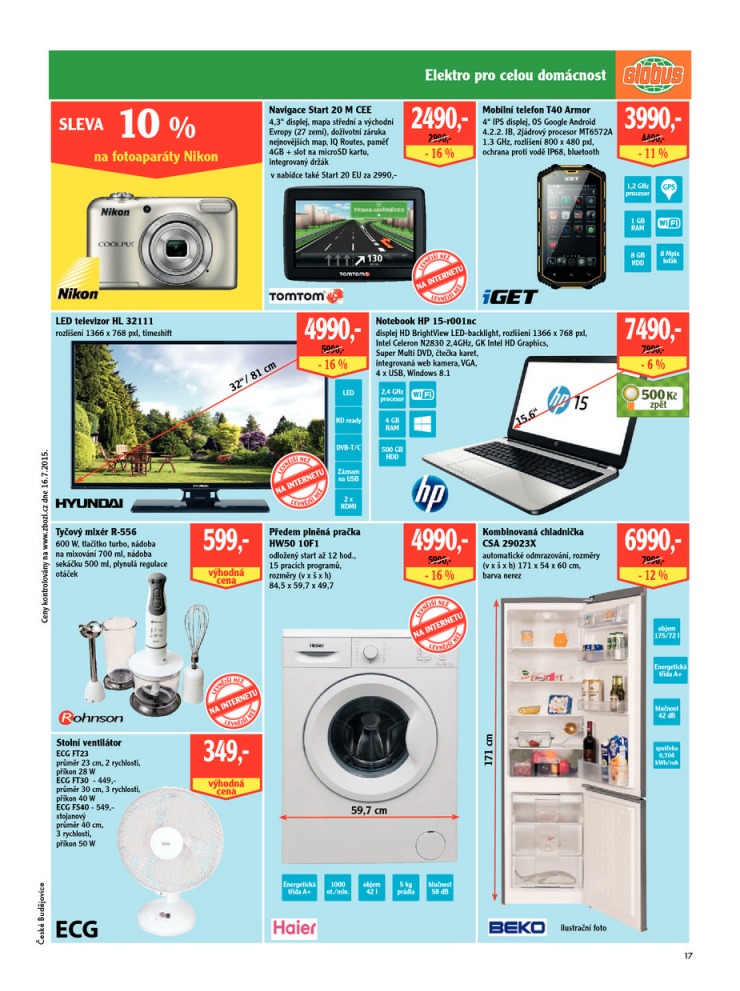 leták Globus Naše noviny od 23.7.2015 strana 1 leták Globus Naše noviny od 23.7.2015 strana 1