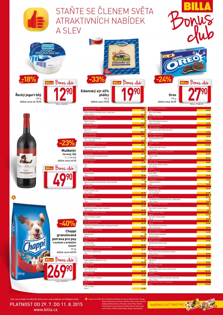 leták Billa Bonus club od 29.7.2015 strana 1 leták Billa Bonus club od 29.7.2015 strana 1