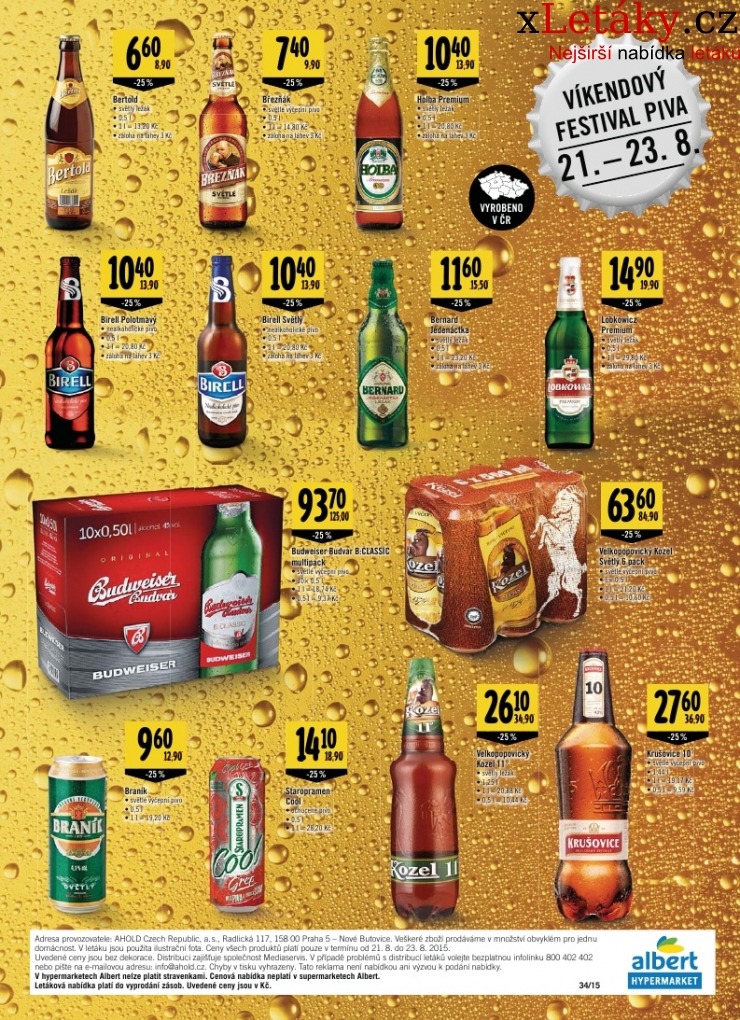 leták Albert Hypermarket - Festival piva leták strana 1 leták Albert Hypermarket - Festival piva leták strana 1